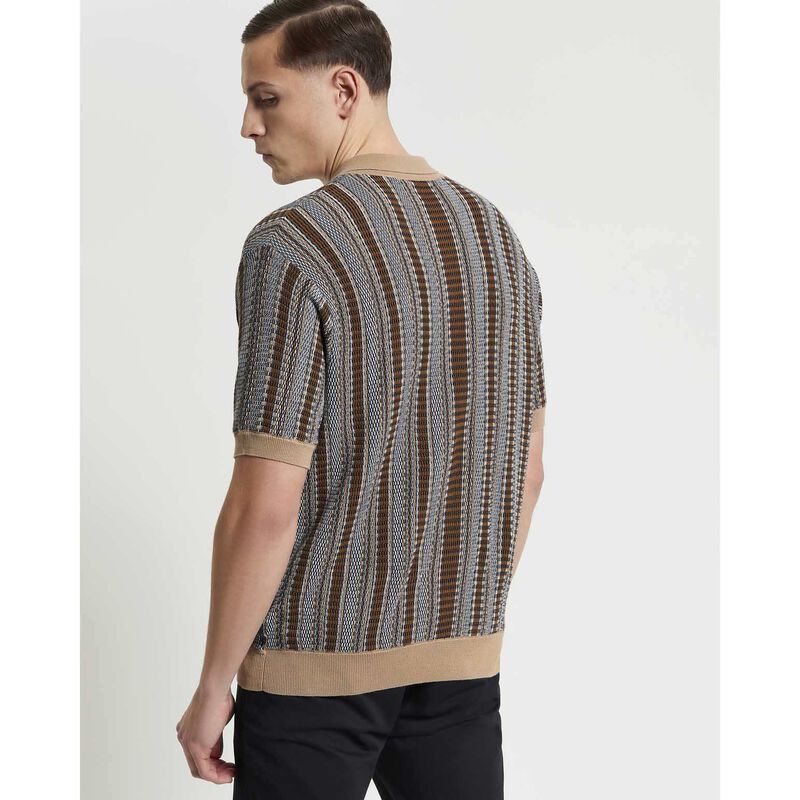 Ben Sherman Textured Stripe Knitted Shirt image number 1